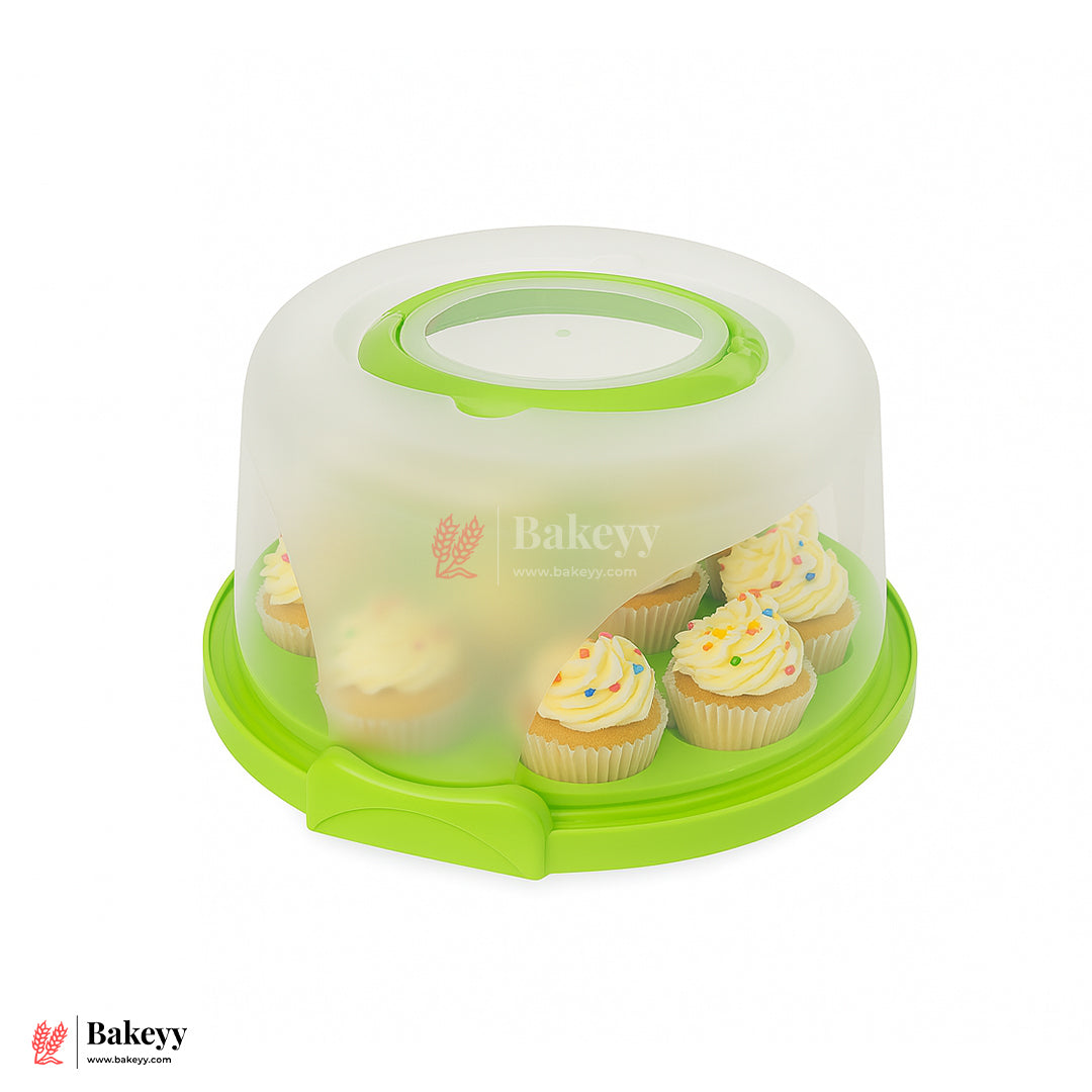13 Cavity Round Cupcake Carrier with Lock Lid – Ideal for Gifting, Travel & Storage
