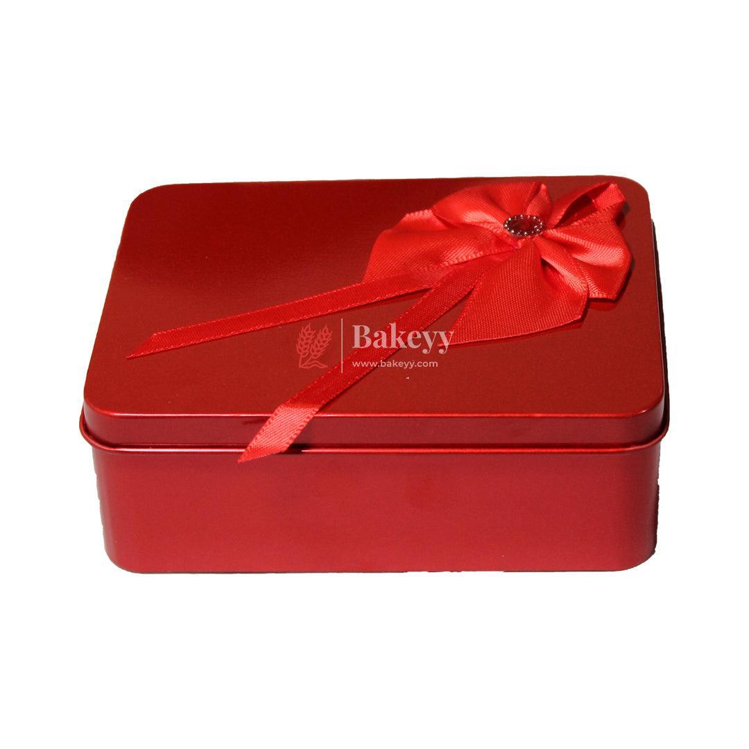 Blue Rectangle Empty Decorative Tin Box | Pack of 6 | Gift Box | Chocolate Box | Sweet Box | Jewellery Box | Luxury Box (Copy) - Bakeyy.com - India - {{ variant.name }}