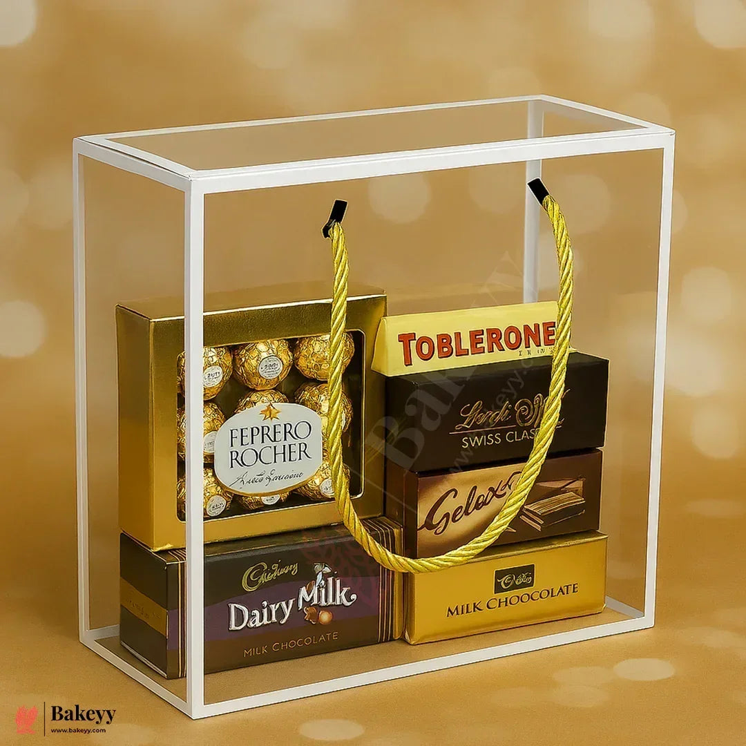 Transparent PVC Hamper Box with Rope Handle – 25x25x10cm Pack Of 10 - Bakeyy.com - India - Transparent PVC Hamper Box with Rope Handle – 25x25x10cm Pack Of 10 - Default Title